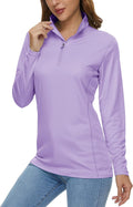 MAGCOMSEN Women's Long Sleeve 1/4 Zip UPF50+ Rash Guard - Quick Dry in
