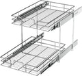 LOVMOR 2 Tier Pull Out Cabinet Organizer 14 in W x 21 in D - Slide Out