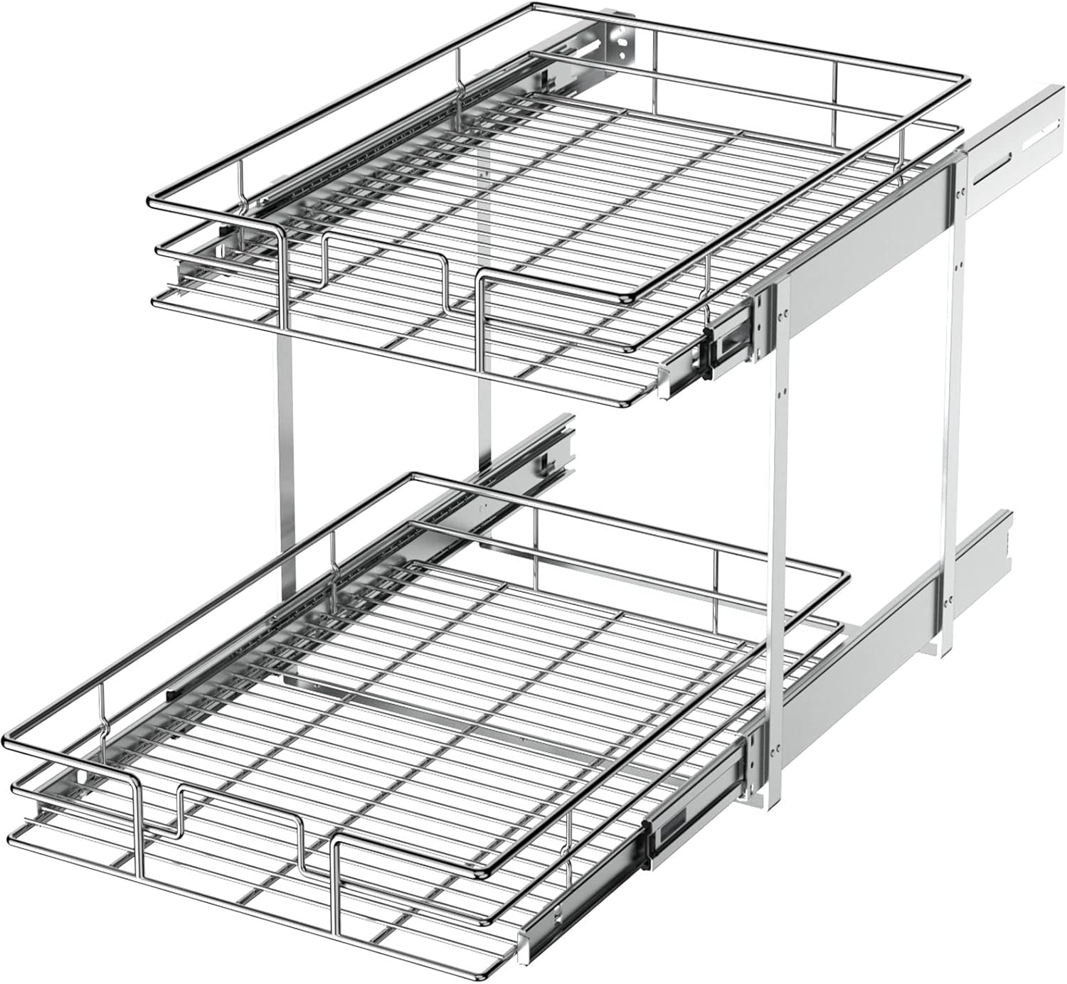 LOVMOR 2 Tier Pull Out Cabinet Organizer for Kitchen Storage
