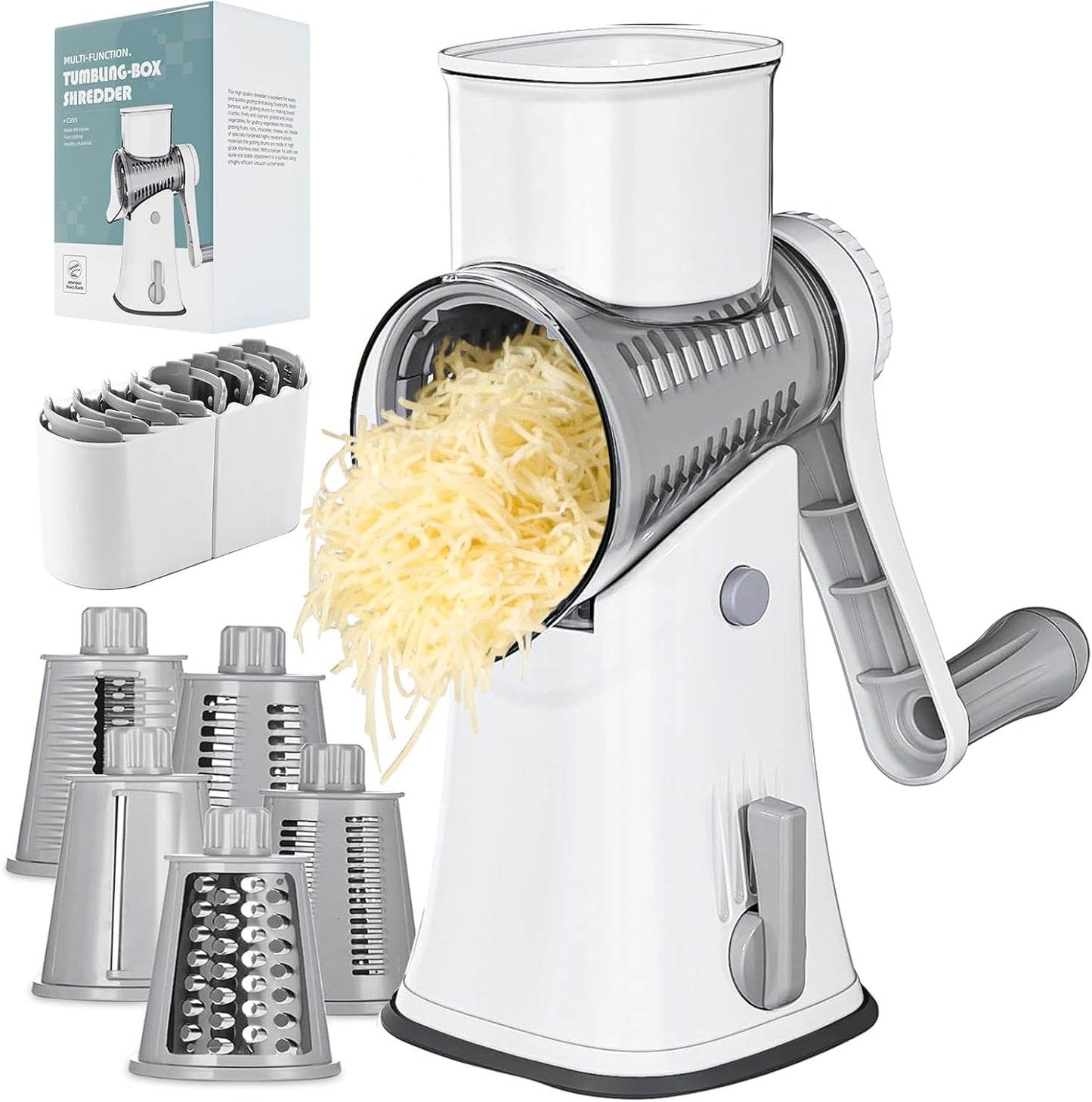 Ourokhome Rotary Cheese Grater Shredder for Quick Meal Prep