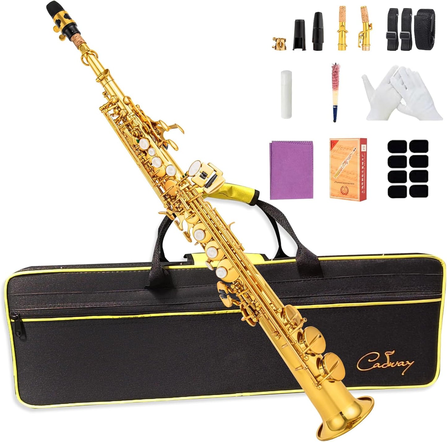Bb Soprano Saxophone Straight Gold Laquer for Beginners