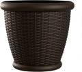 Suncast Wicker Planter 18in Java - Durable Indoor/Outdoor Pot