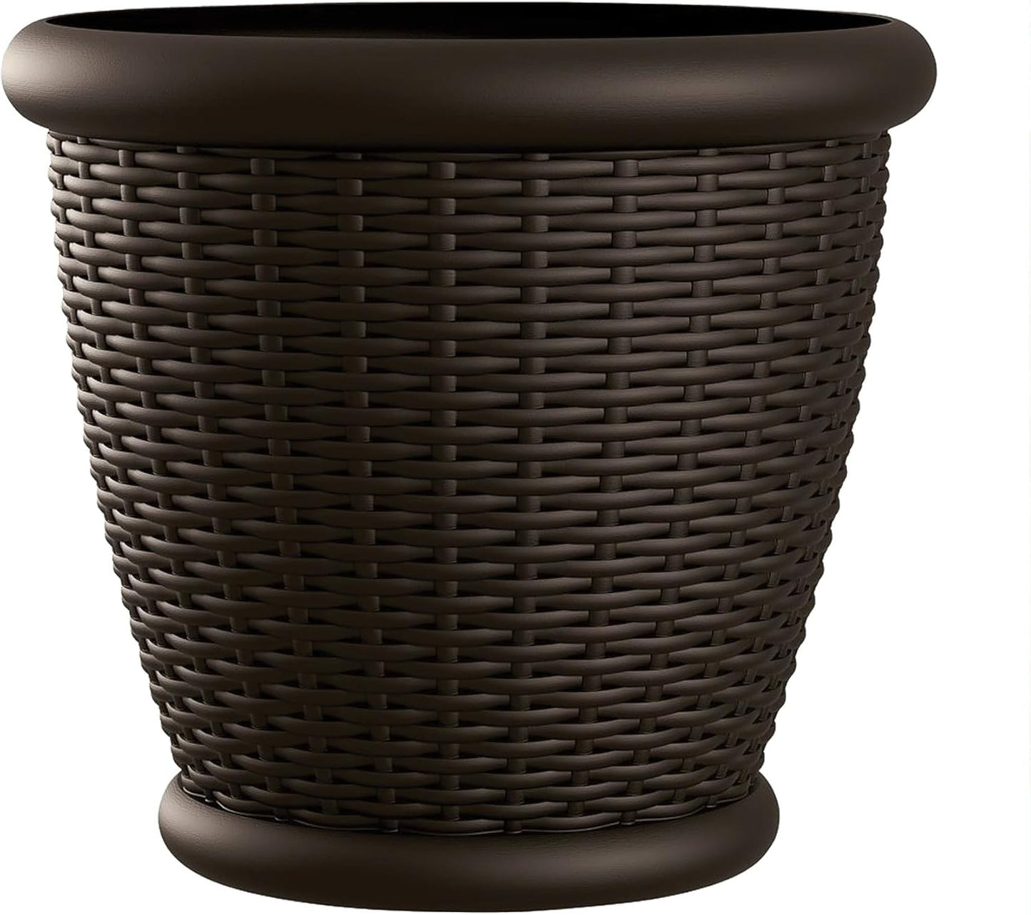 Suncast Wicker Planter with Drain Holes for Indoor/Outdoor Use