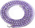 5MM Colorful Baguette Tennis Necklaces for Women - 14K Gold Plated