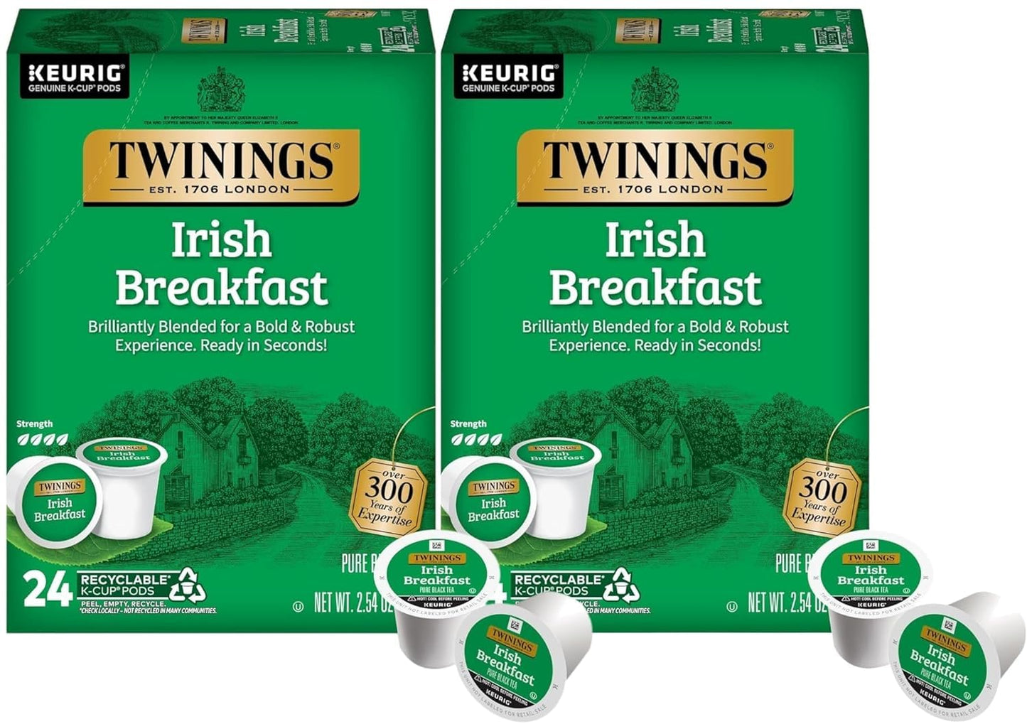 Twinings Irish Breakfast Black Tea K-Cup Pods for Keurig, 48 Count