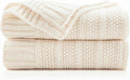 Douceur Cream Throw Blanket for Bed 60in x 80in - Soft Lightweight