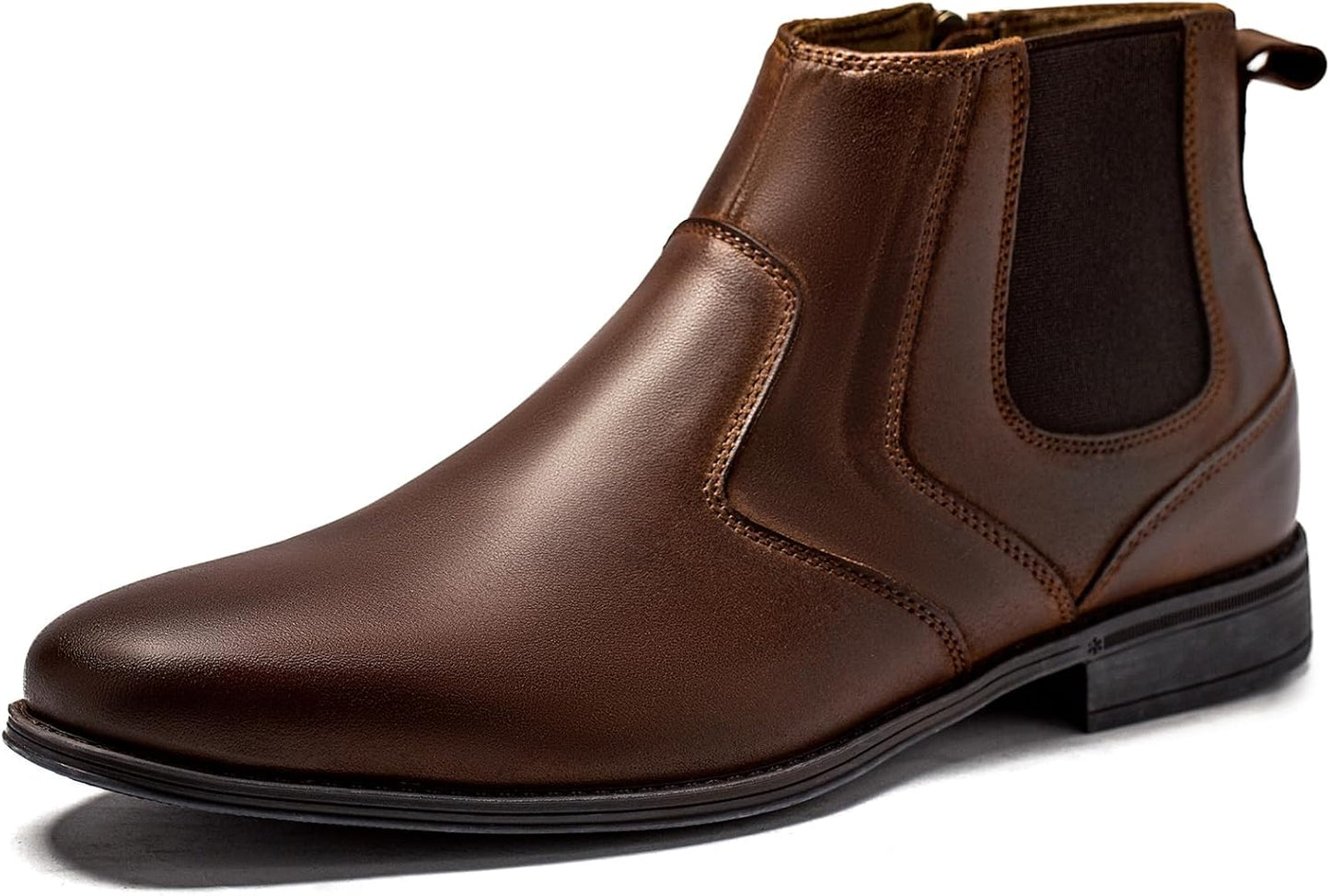 Genuine Leather Chelsea Boots for Men with Side Zipper Design