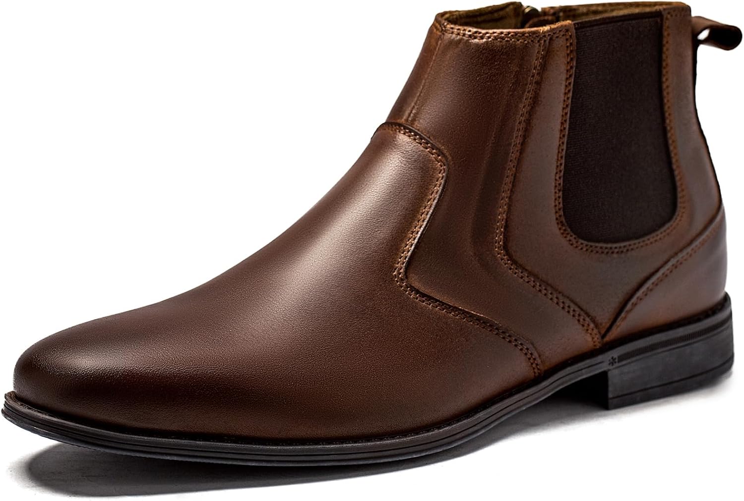 Genuine Leather Chelsea Boots for Men with Side Zipper Design