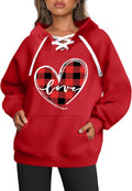 Valentines Sweatshirt Women Love Heart Graphic Hoodie - Cozy Gift Top