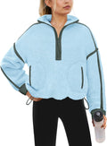 Women's Sherpa Fleece Quarter Zip Pullover - Oversized Cozy Fit