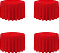 Red Round Tablecloth 108 in 4 Pack - Reusable Elegant Event Linen