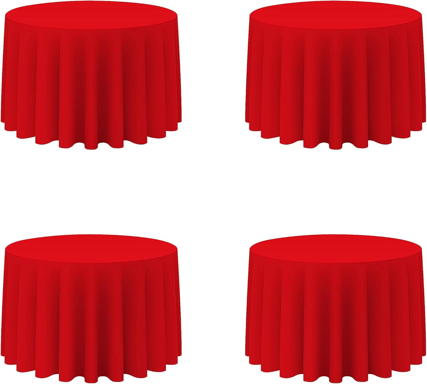 BRILLMAX 4 Pack Red Round Tablecloths for Elegant Events