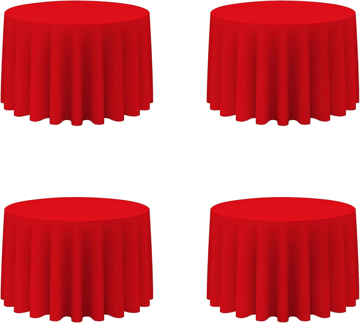 BRILLMAX 4 Pack Red Round Tablecloths for Elegant Events