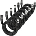 XLR Cable 25ft 6 Pack - Balanced 3-Pin Mic Cables for Studio & Live
