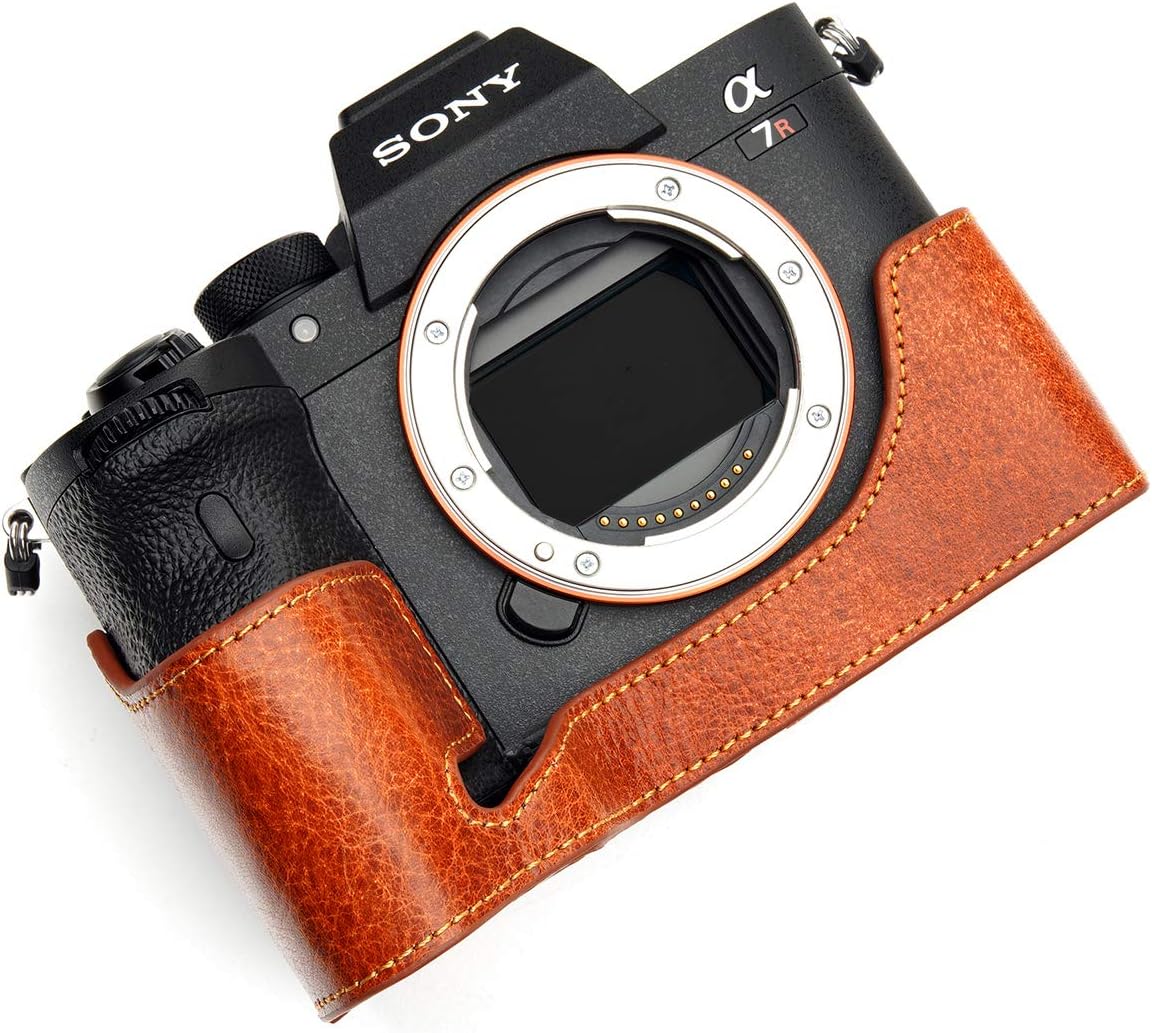 BolinUS A7R IV Camera Case - Handmade Leather Half Bag Cover