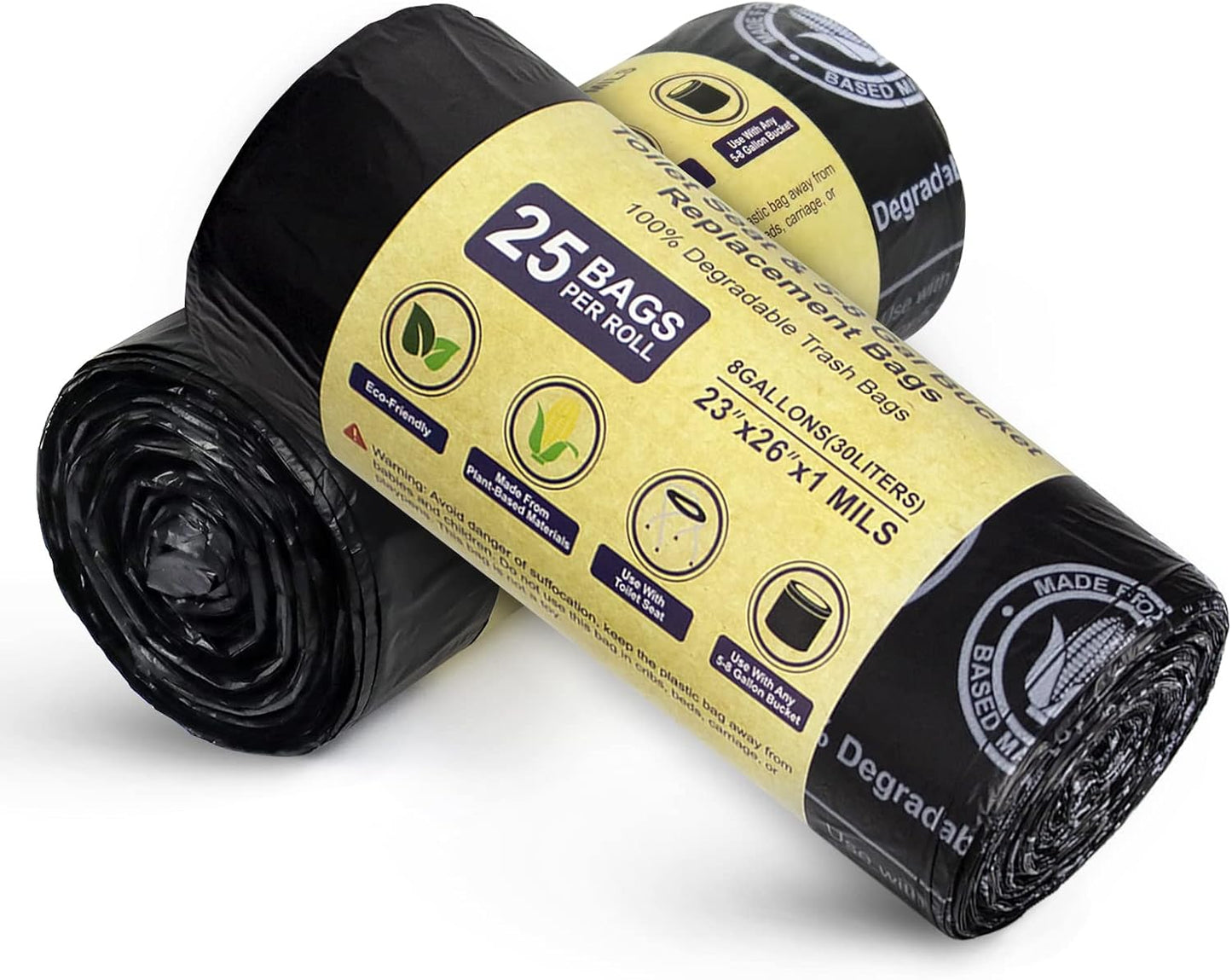 UGarden 8 Gallon Heavy Duty Toilet Bags - 50 Pack