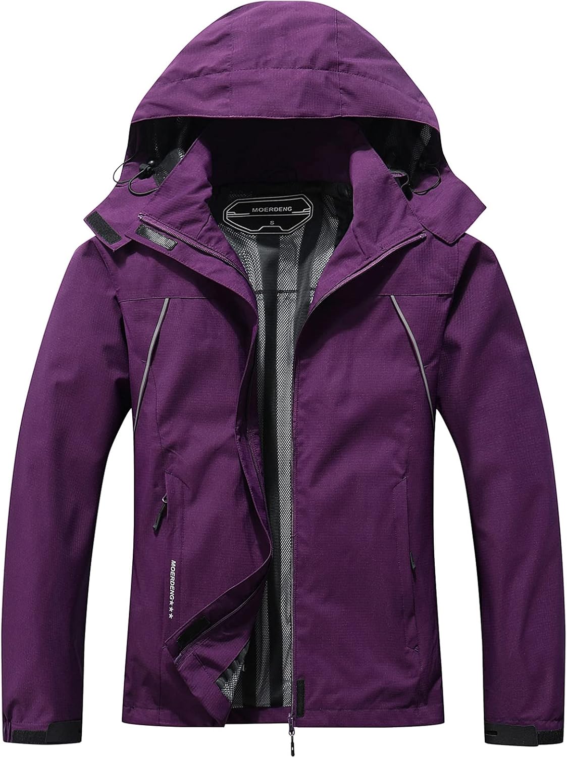 MOERDENG Women's Waterproof Rain Jacket for Hiking and Travel