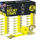 DC Cargo Mall E Track Ratchet Straps - 2 x 12 ft Heavy Duty Pack