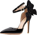 Fashion High Heels Butterfly Back for Women - Sparkly Ankle Strap