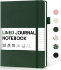 Lined Journal Notebook for Women & Men - A5 Hardcover Dark Green