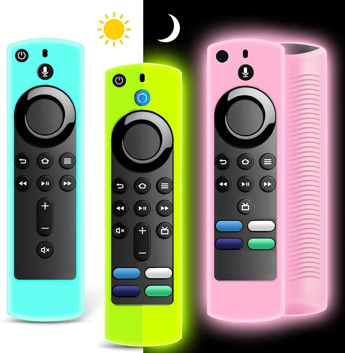 Anti-Slip Glowing Fire Stick Cover - 3 Pcs Set