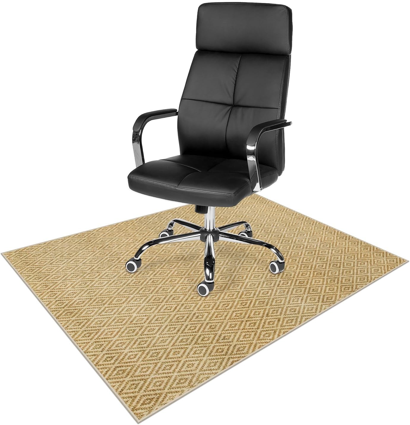 Anidaroel Brown Office Chair Mat 36x48 - Anti-Slip Backing for Hardwood Floors