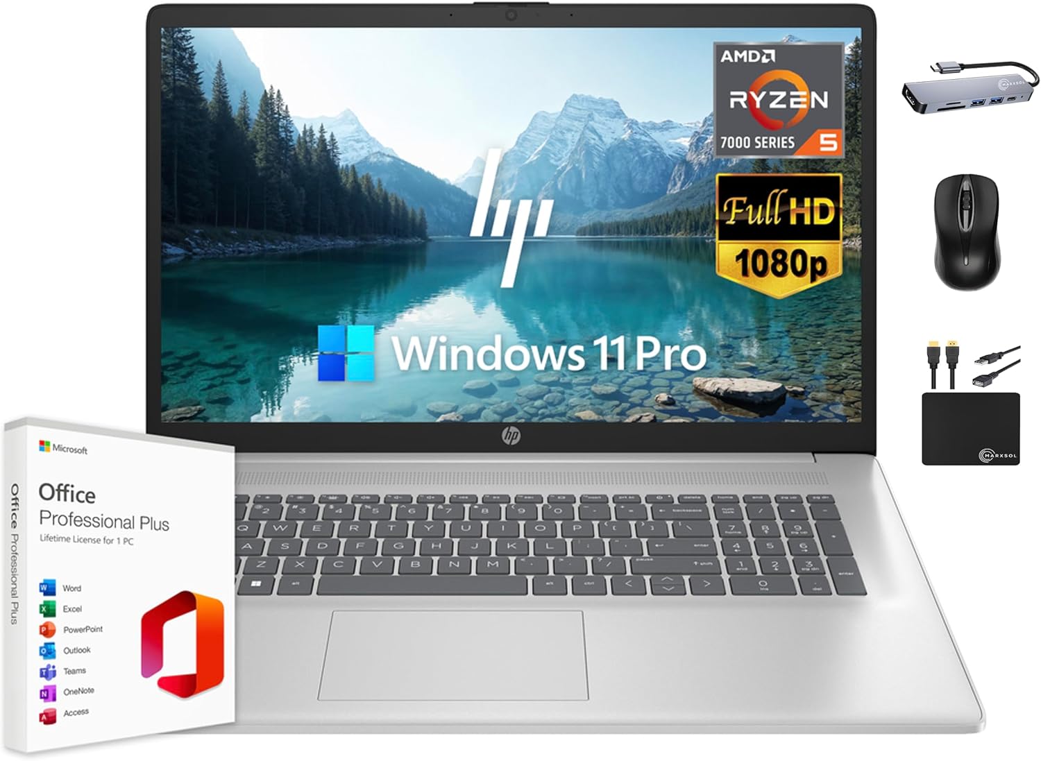 HP 17 Laptop Business with 17.3in FHD Display and 16GB RAM