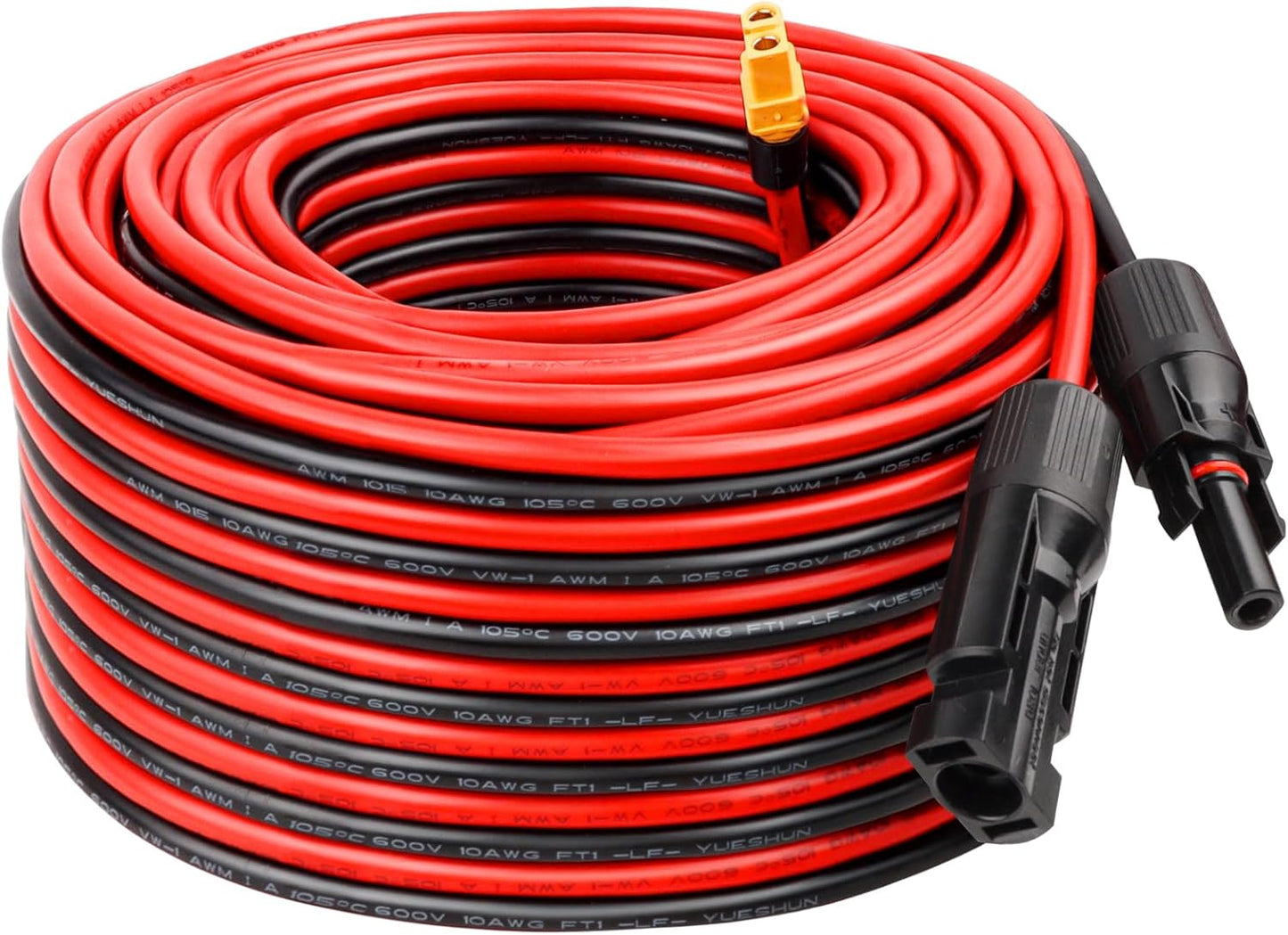 Solar Connector to XT60 Adapter Cable - 75FT, 10AWG for Power