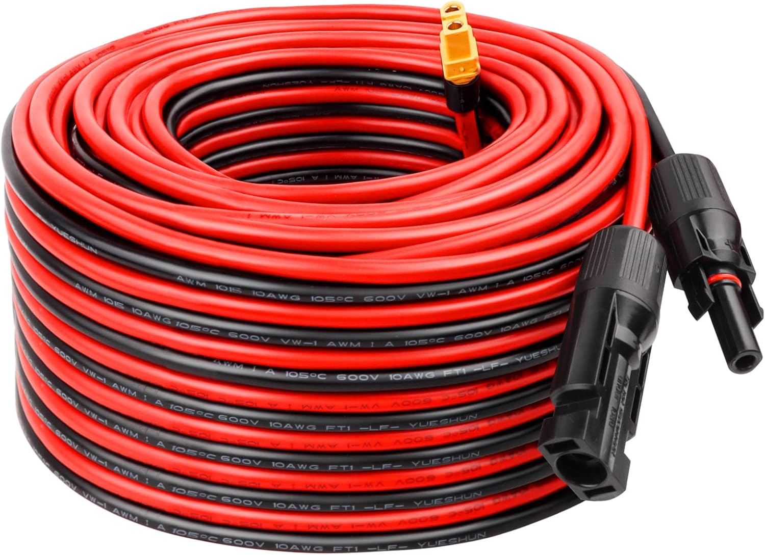 Solar Connector to XT60 Adapter Cable - 75FT, 10AWG for Power