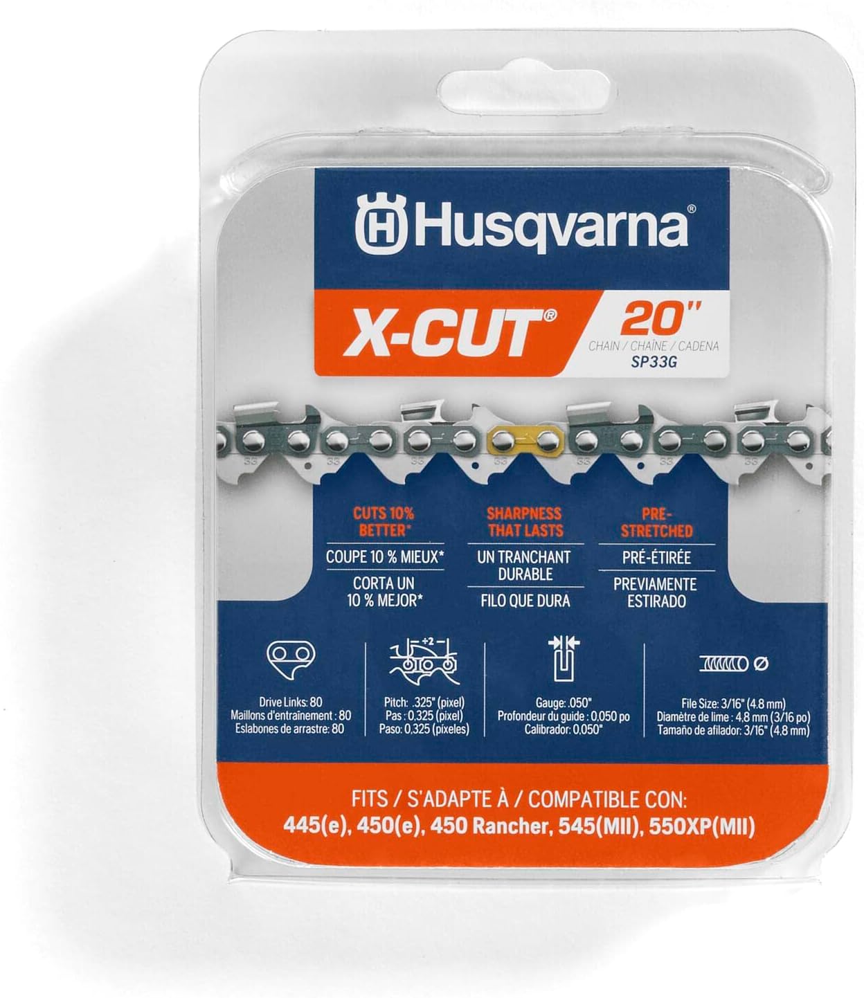Husqvarna X-Cut SP33G 20 Inch Chainsaw Chain for Precision Cuts