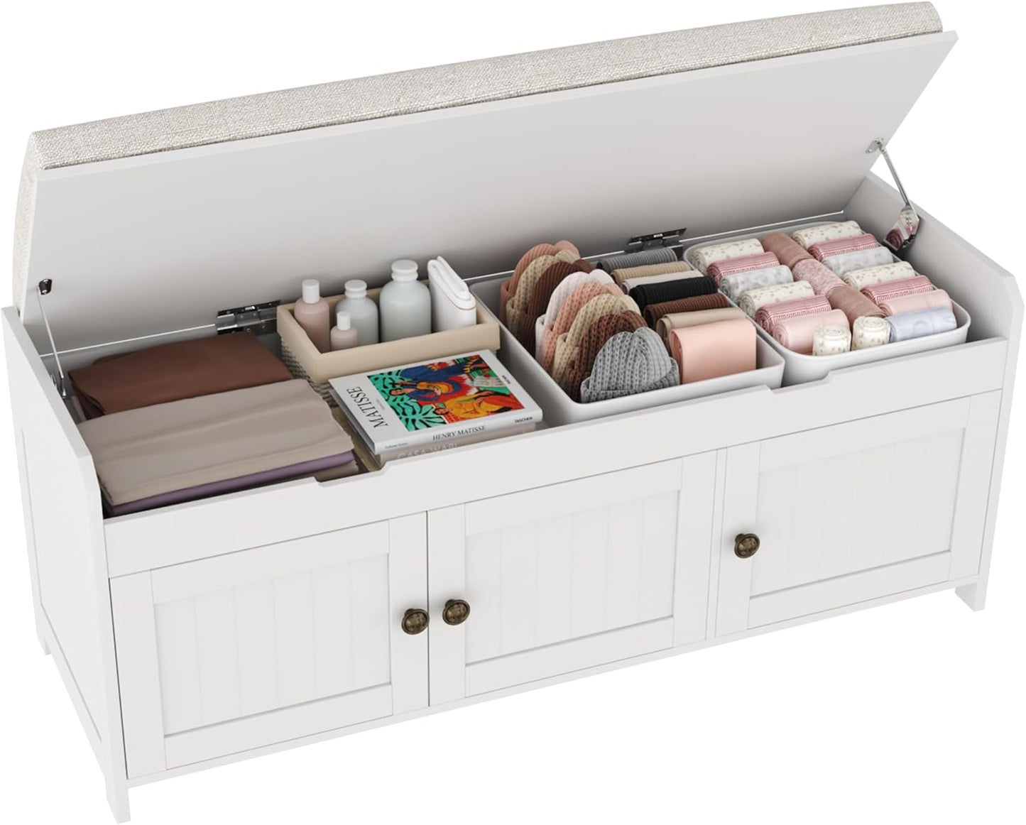 HOMEFORT 41.3 Shoe Bench with Lift Top Storage for Entryway