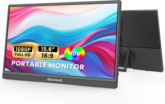 Bigasuo 15.6'' FHD Portable Monitor - Ultimate On-the-Go Display