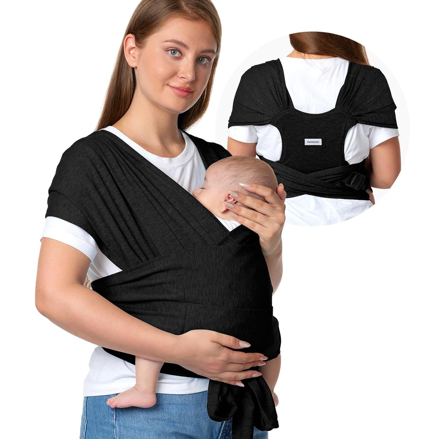 Momcozy Skin-Friendly Baby Wrap Carrier - Hands-Free Comfort