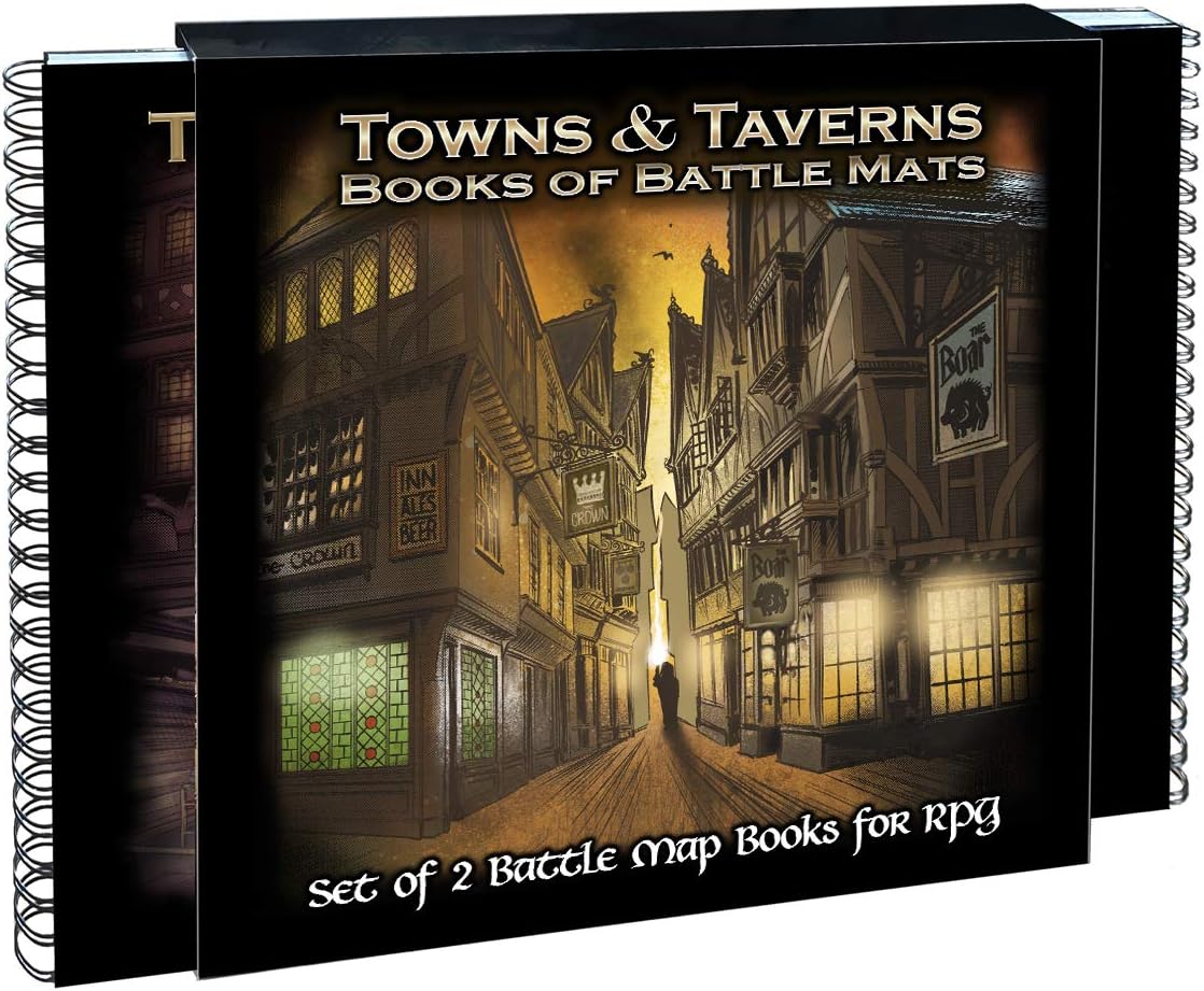 Loke Towns & Taverns Books of Battle Mats for RPG Adventures