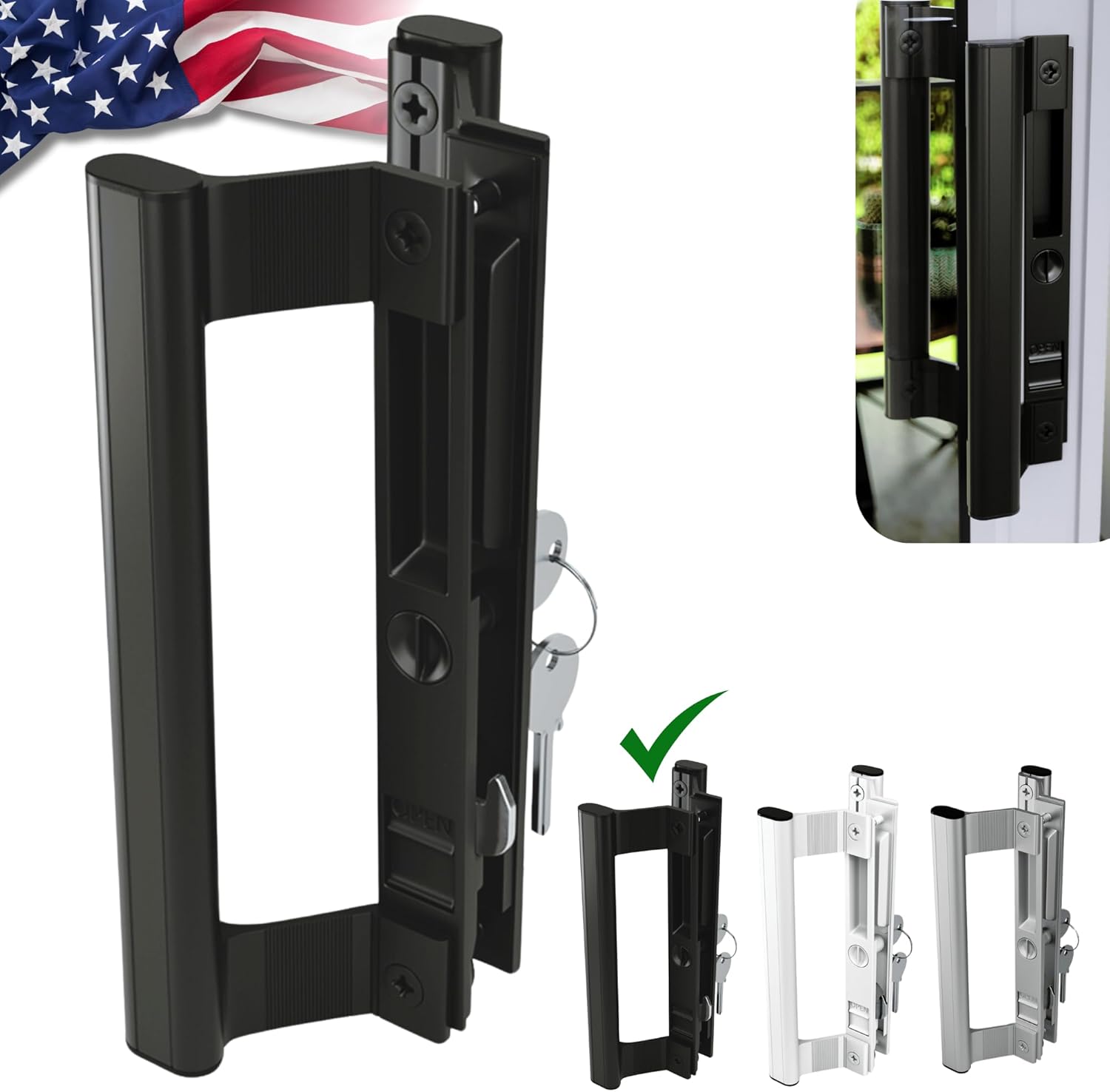 Sliding Glass Door Handle Set with Enhanced Security Features