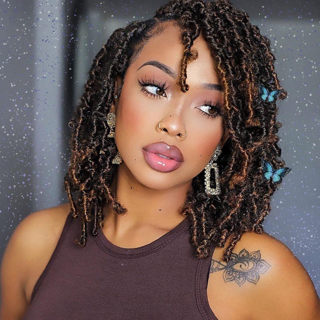 ToyoTress Butterfly Locs Crochet Hair - 16 Inch Ombre Brown