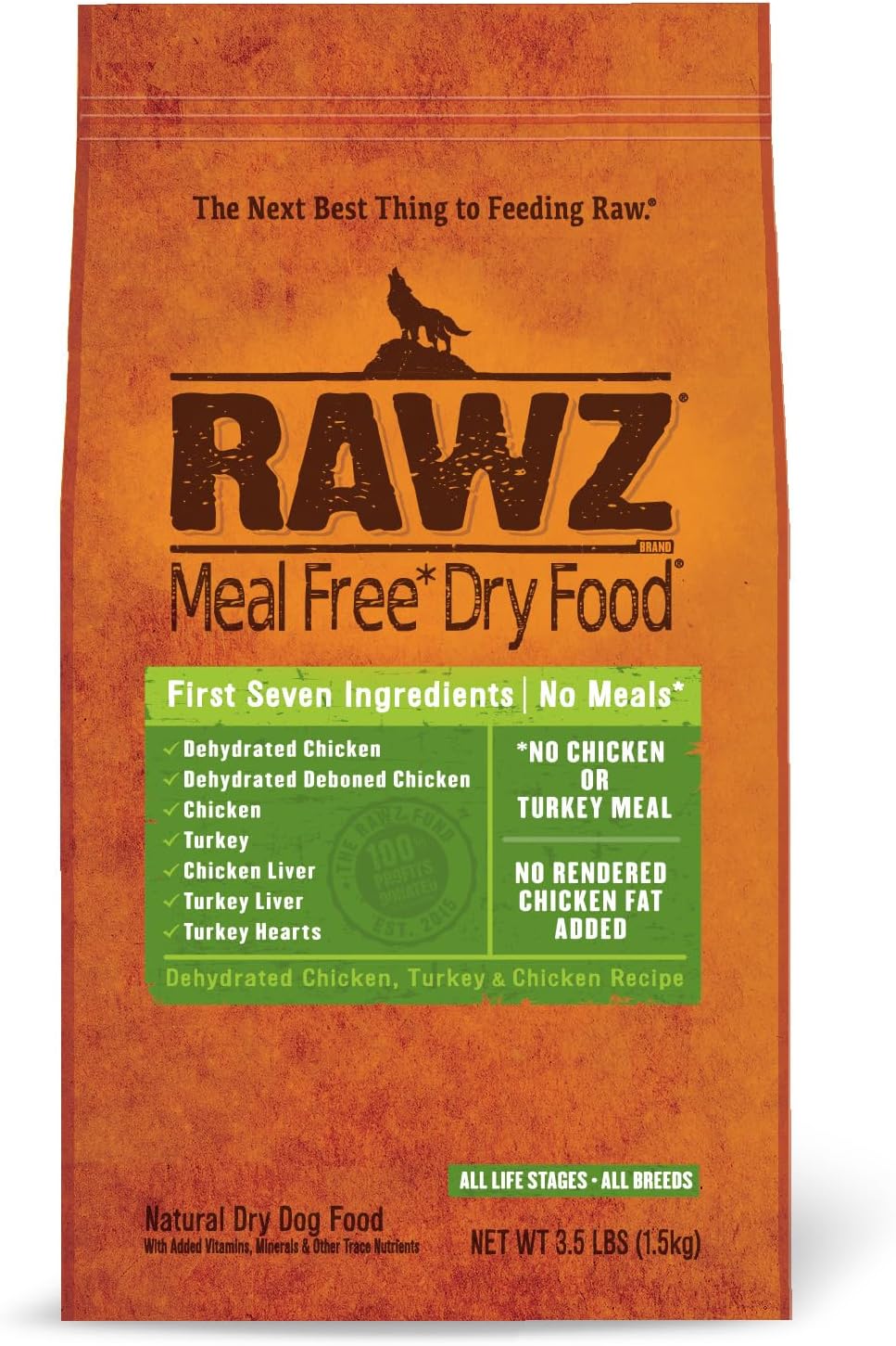 Rawz Meal Free Dry Dog Food for Sensitive Stomachs 3.5 lb