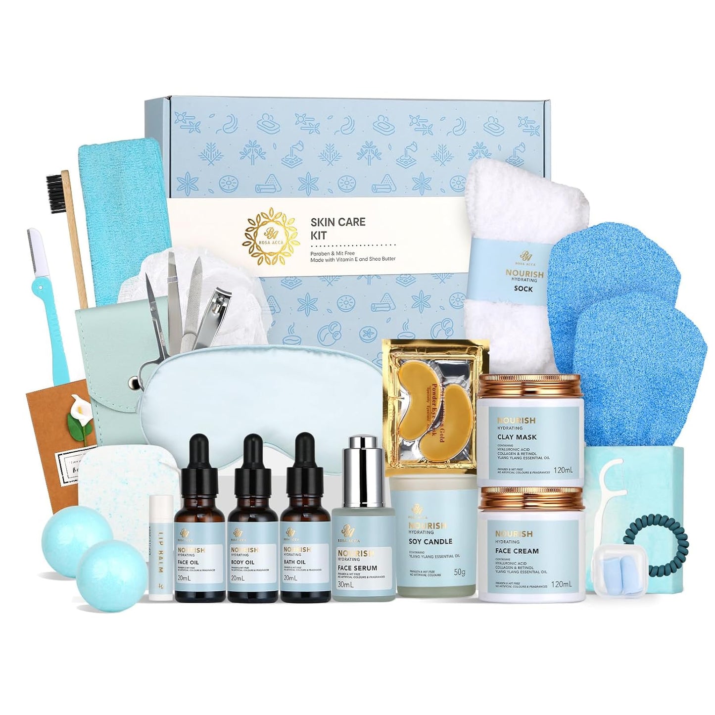 Spa Gift Set 28pcs Ylang Facial Skin Care Set for All Ages
