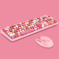 2.4G Full-Size Wireless Keyboard and Mouse Combo - Cute Candy Colors