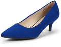 Women's Kitten Heel Pointed Toe Pumps - Low 2ft Heel Office Dress
