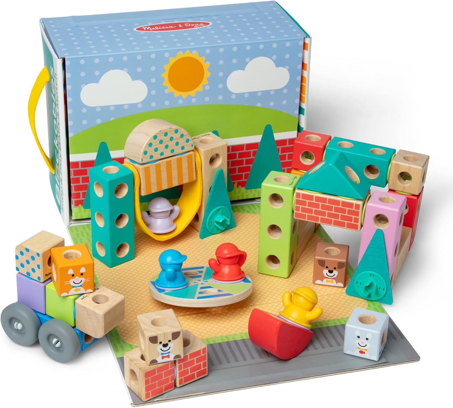 Melissa & Doug Blockables Town Play Set for Creative Building Fun