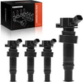 Ignition Coil Pack Set of 4 Compatible with Hyundai Kia - Reliable Fit