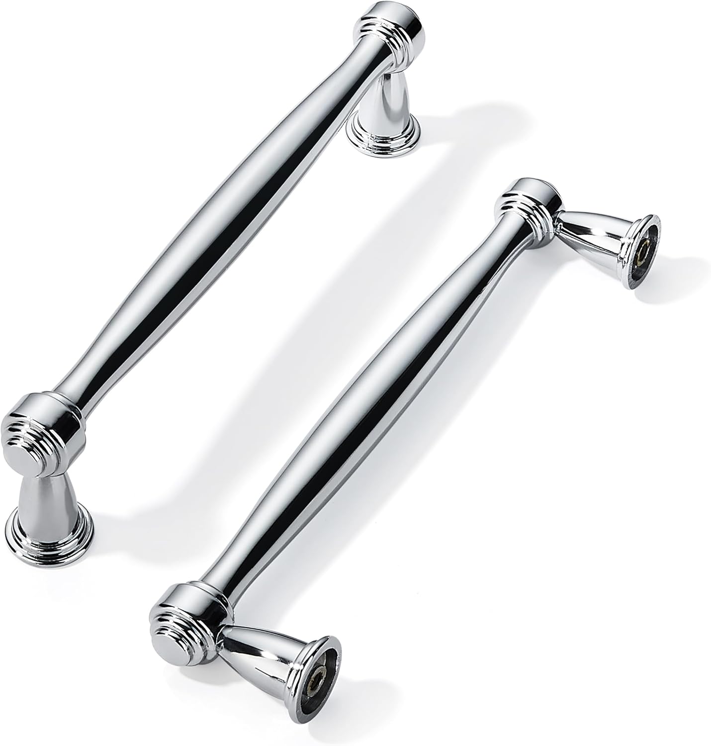 Polished Chrome Cabinet Pulls - 10 Pack 5 Inch Handles for Kitchen