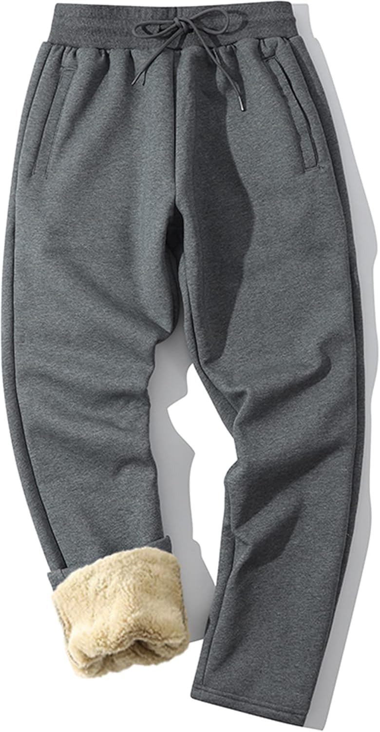 MACHLAB Men's Thermal Fleece Jogger Pants for Winter Warmth