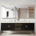 30x72in Bathroom Mirror Gold Rectangle Mirror with Thin Metal Frame