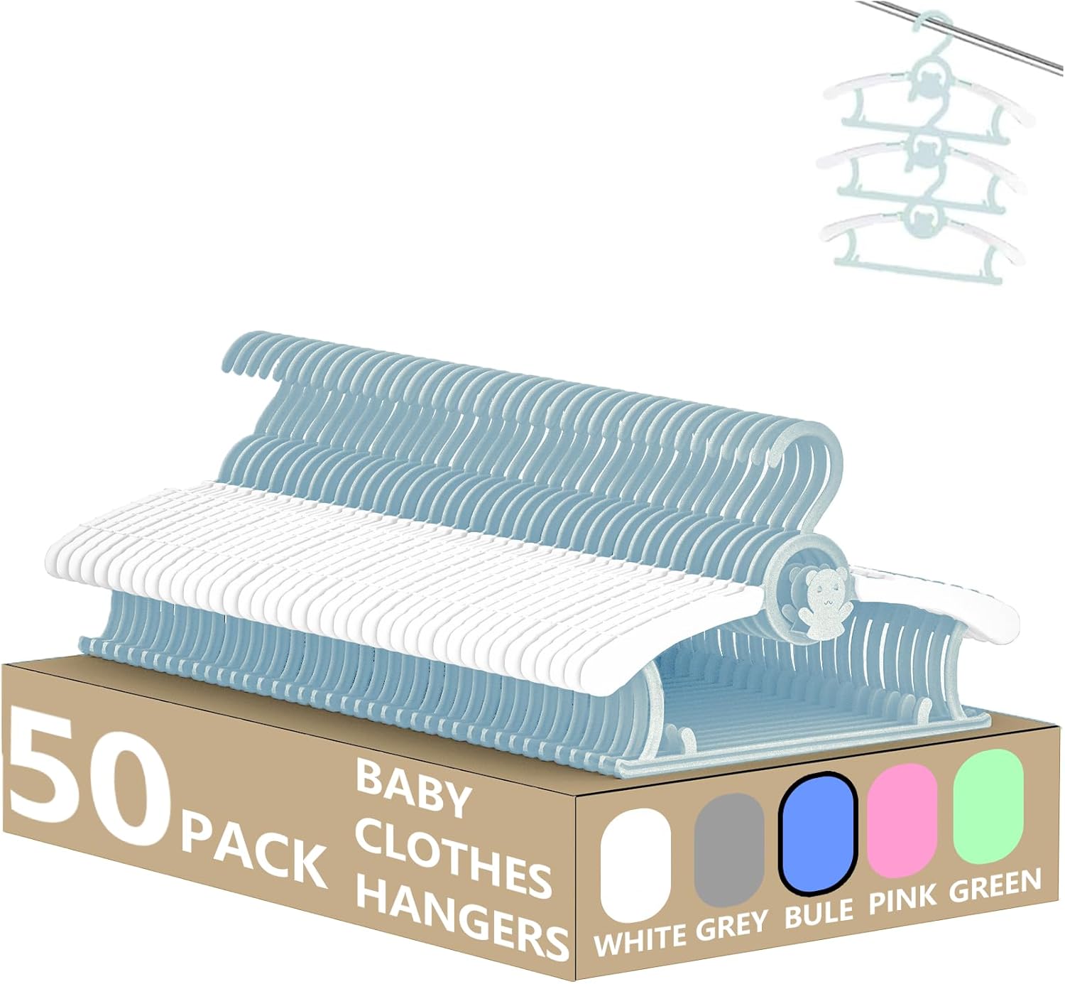 HGYZE Kid Hangers for Closet - Adjustable Plastic Baby Hangers