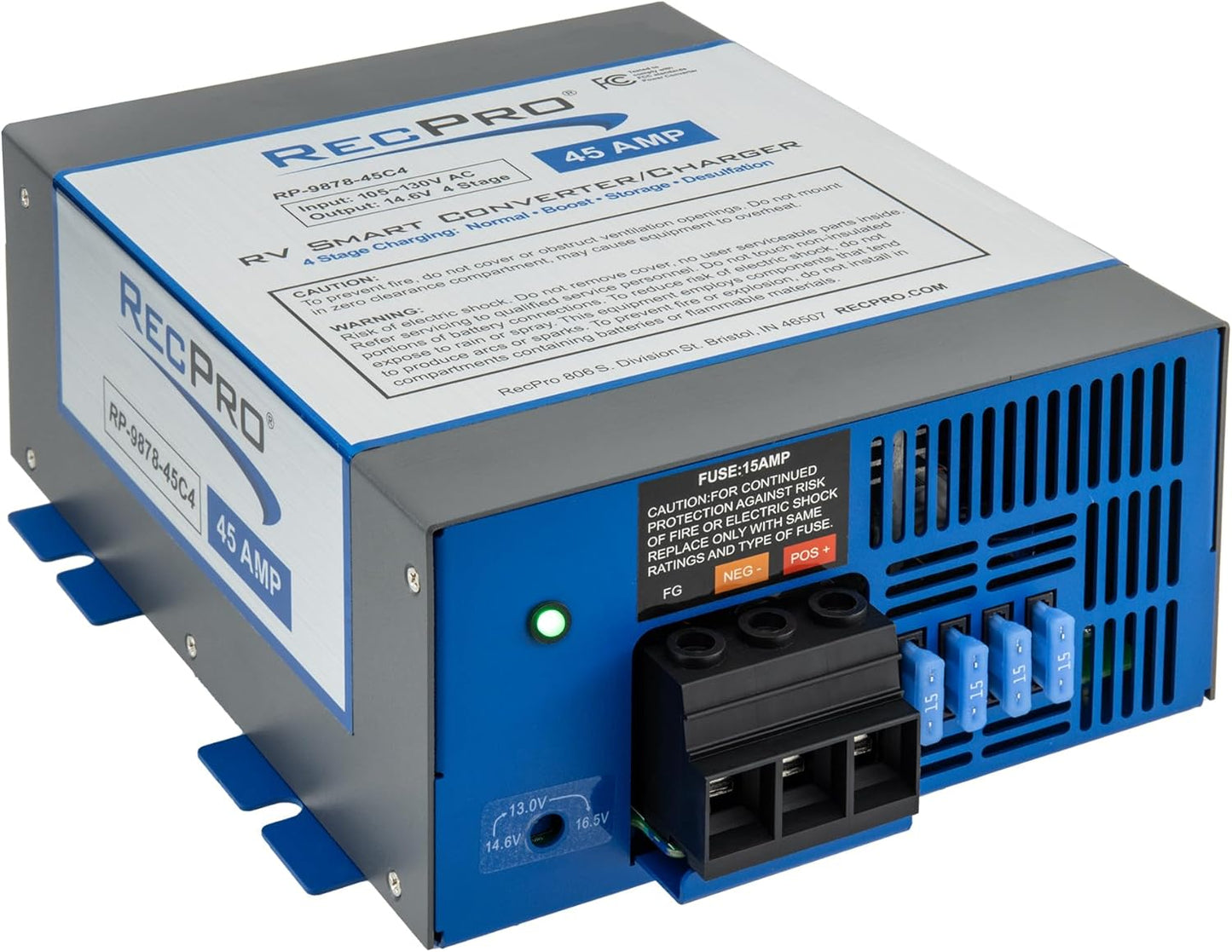 RecPro RV Power Converter 45 Amp for Smart Charging Needs