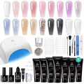 Poly Extension Gel Nail Kit 18 Colors with UV Lamp - Starter Salon Set