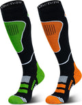 Thermal Merino Wool Ski Socks for Cold Weather, 2 Pairs