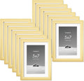 5x7 inch Picture Frame with Removable 4x6 Mat - Gold, 12 Pack
